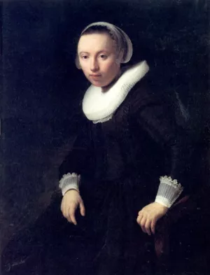 A Portrait of a Young Woman by Rembrandt Van Rijn Oil Painting Reproduction
