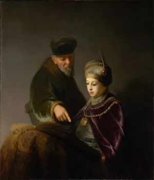 A Young Scholar and his Tutor by Rembrandt Van Rijn Oil Painting Reproduction