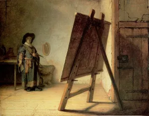 Artist in His Workshop by Oil Painting Reproduction