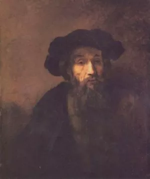 Bearded Man with a Beret by Rembrandt Van Rijn - Hand-Painted Oil Painting Reproduction