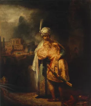 Biblical Scene by Rembrandt Van Rijn - Hand-Painted Oil Painting Reproduction