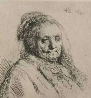 Bust of an Old Woman, Rembrandt's Mother by Rembrandt Van Rijn - Hand-Painted Oil Painting Reproduction
