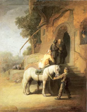 Charitable Samaritan also known as The Good Samaritan by Rembrandt Van Rijn - Hand-Painted Oil Painting Reproduction