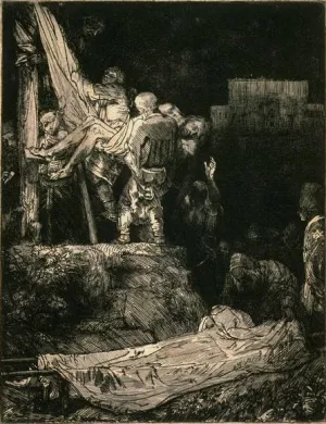 Descent from the Cross by Torch Light by Rembrandt Van Rijn - Hand-Painted Oil Painting Reproduction