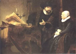 Double Portrait of Cornelisz Claesz Anslo and His Wife by Oil Painting Reproduction