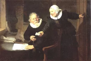 Double Portrait of Jan Rijcksen and Griet Jans (also known as The Shipbuilder and his Wife) by Oil Painting Reproduction