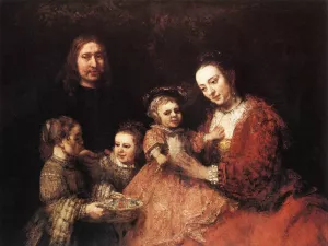 Family Group by Rembrandt Van Rijn - Hand-Painted Oil Painting Reproduction