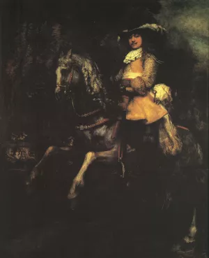 Frederick Rihel on Horseback by Rembrandt Van Rijn - Hand-Painted Oil Painting Reproduction