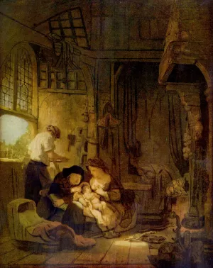 Holy Family II by Rembrandt Van Rijn - Hand-Painted Oil Painting Reproduction