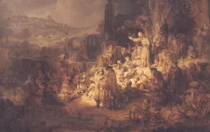 John the Baptist Preaching by Rembrandt Van Rijn - Hand-Painted Oil Painting Reproduction