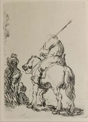 Man on Horesback by Rembrandt Van Rijn - Hand-Painted Oil Painting Reproduction