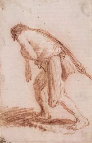 Man Pulling a Rope by Rembrandt Van Rijn Oil Painting Reproduction