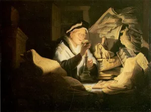 Moneychanger by Rembrandt Van Rijn - Hand-Painted Oil Painting Reproduction