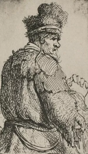 Old Man Seen from Behind by Oil Painting Reproduction
