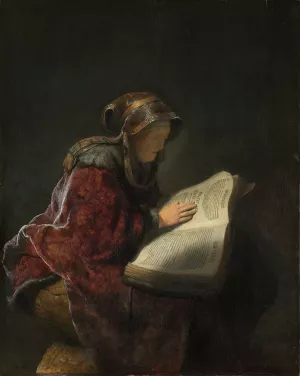 Old Woman Reading by Rembrandt Van Rijn - Hand-Painted Oil Painting Reproduction