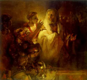 Peter Denouncing Christ by Rembrandt Van Rijn - Hand-Painted Oil Painting Reproduction