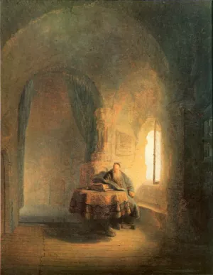 Philosopher Reading by Rembrandt Van Rijn Oil Painting Reproduction