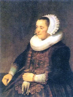 Portrait of a Seated Woman by Rembrandt Van Rijn - Hand-Painted Oil Painting Reproduction