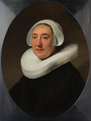 Portrait of Haesje Jacobsdr van Cleyburg by Oil Painting Reproduction
