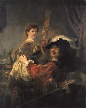 Rembrandt and Saskia in the Scene of the Prodigal Son in the Tavern by Rembrandt Van Rijn Oil Painting Reproduction