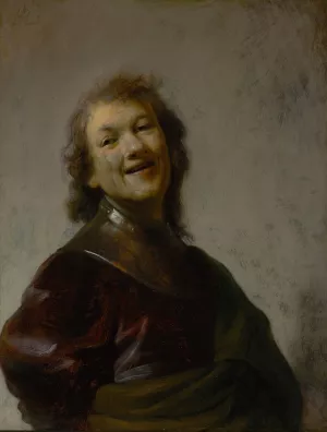 Rembrandt Laughing by Rembrandt Van Rijn - Hand-Painted Oil Painting Reproduction