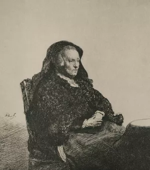 Rembrandt's Mother, Seated, Looking to the Right by Rembrandt Van Rijn - Hand-Painted Oil Painting Reproduction