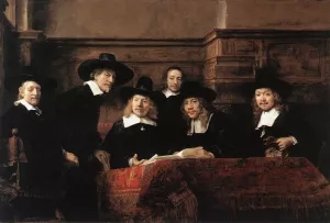 Sampling Officials of the Drapers' Guild by Rembrandt Van Rijn - Hand-Painted Oil Painting Reproduction