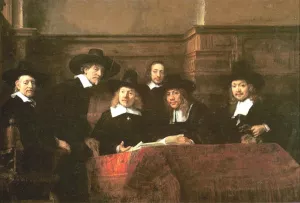 Sampling Officials of the Guild of the Drapers by Oil Painting Reproduction
