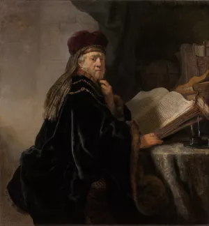 Scholar at his Study by Rembrandt Van Rijn - Hand-Painted Oil Painting Reproduction