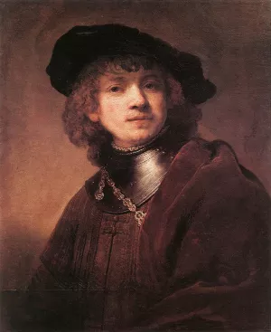 Self Portrait as a Young Man by Rembrandt Van Rijn - Hand-Painted Oil Painting Reproduction