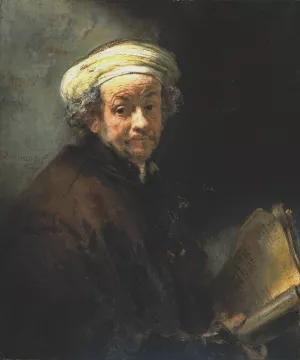 Self Portrait as the Apostle St Paul by Rembrandt Van Rijn - Hand-Painted Oil Painting Reproduction
