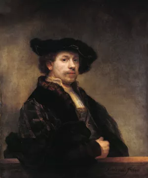 Self Portrait at the Age of 34 by Rembrandt Van Rijn - Hand-Painted Oil Painting Reproduction