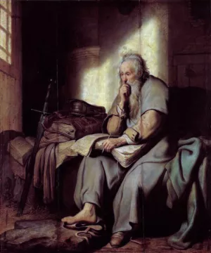 St. Paul in Prison by Rembrandt Van Rijn - Hand-Painted Oil Painting Reproduction