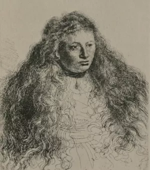 Study of Jewish Bride by Rembrandt Van Rijn - Hand-Painted Oil Painting Reproduction