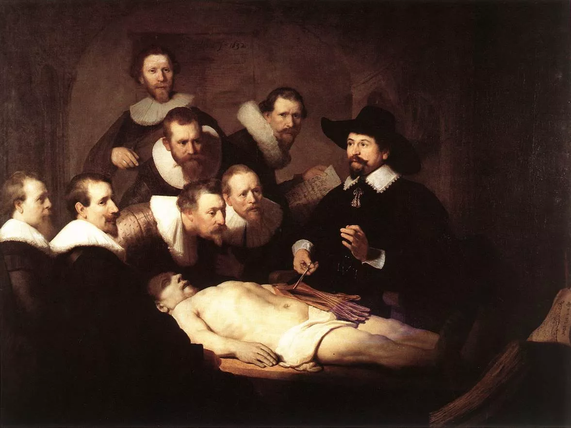 The Anatomy Lesson of Dr. Nicolaes Tulp (1632) Oil Paintings by Rembrandt van Rijn
