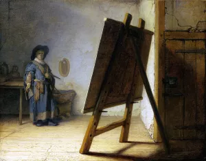The Artist in His Studio by Rembrandt Van Rijn - Hand-Painted Oil Painting Reproduction