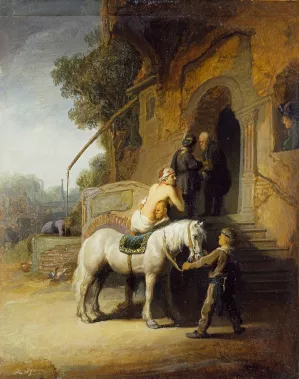 The Good Samaritan by Rembrandt Van Rijn - Hand-Painted Oil Painting Reproduction