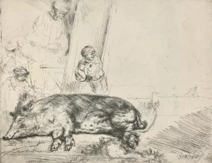 The Hog by Rembrandt Van Rijn - Hand-Painted Oil Painting Reproduction