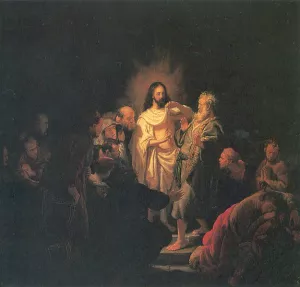 The Incredulity of St. Thomas by Rembrandt Van Rijn - Hand-Painted Oil Painting Reproduction