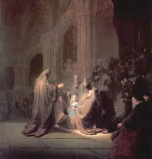 The Presentation of Jesus in the Temple by Rembrandt Van Rijn - Hand-Painted Oil Painting Reproduction