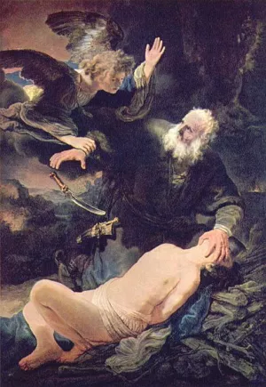 The Sacrifice of Abraham by Rembrandt Van Rijn - Hand-Painted Oil Painting Reproduction