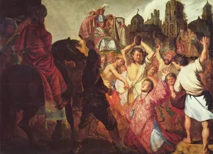 The Stoning of St. Stephen by Rembrandt Van Rijn - Hand-Painted Oil Painting Reproduction