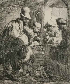 The Travelling Musicians by Oil Painting Reproduction