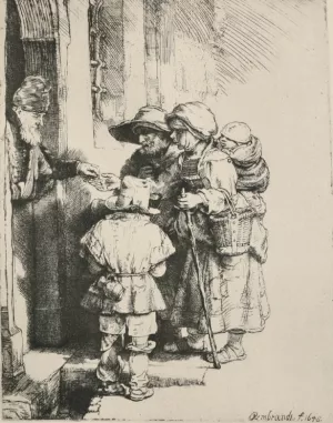 Three Beggars at the Door of a House